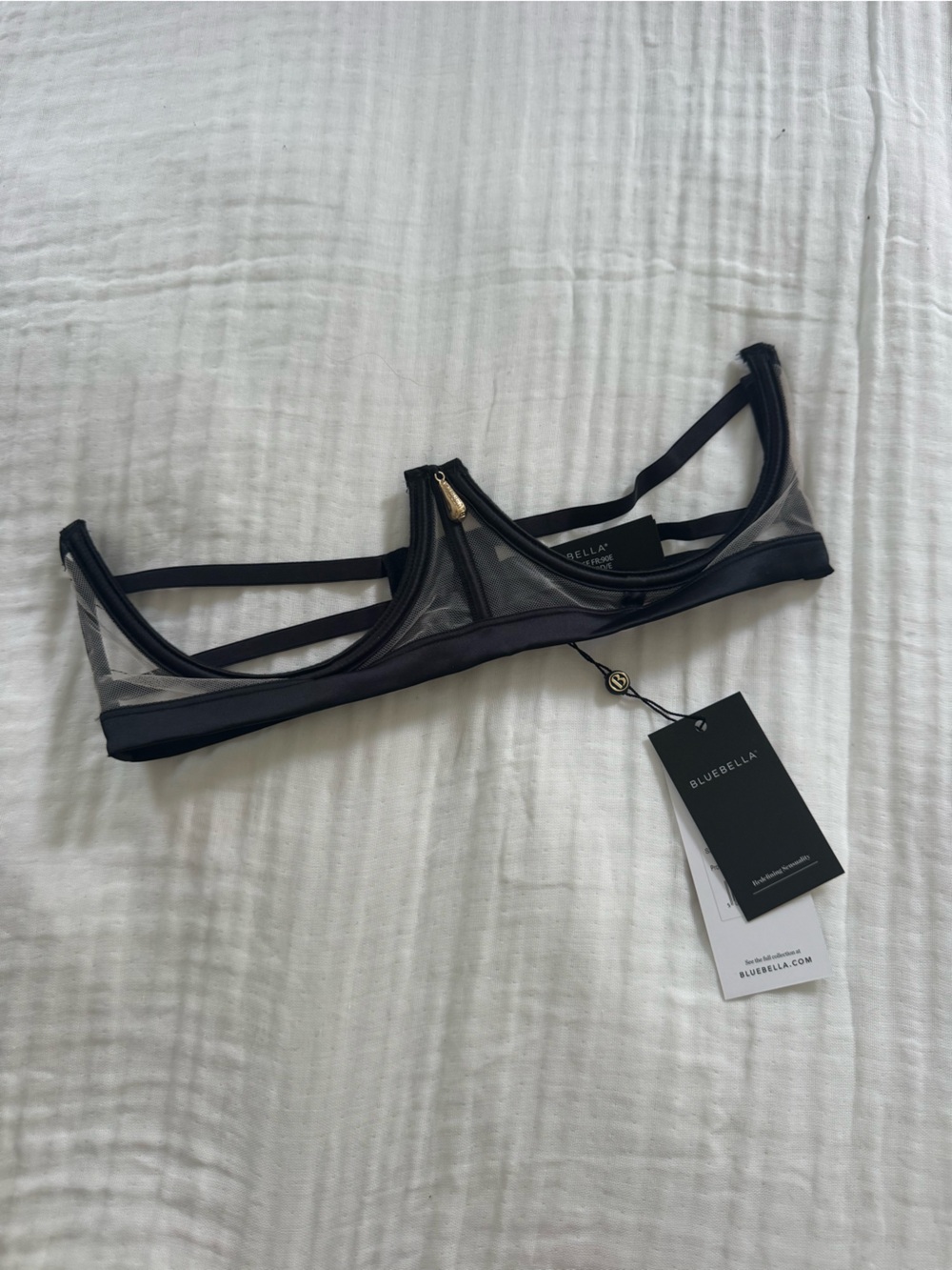 Bluebella Black Open Bra with Gold Accent
